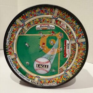Vintage Eagle Ballpark Style Peanuts Tin Baseball Stadium Theme Collectible
